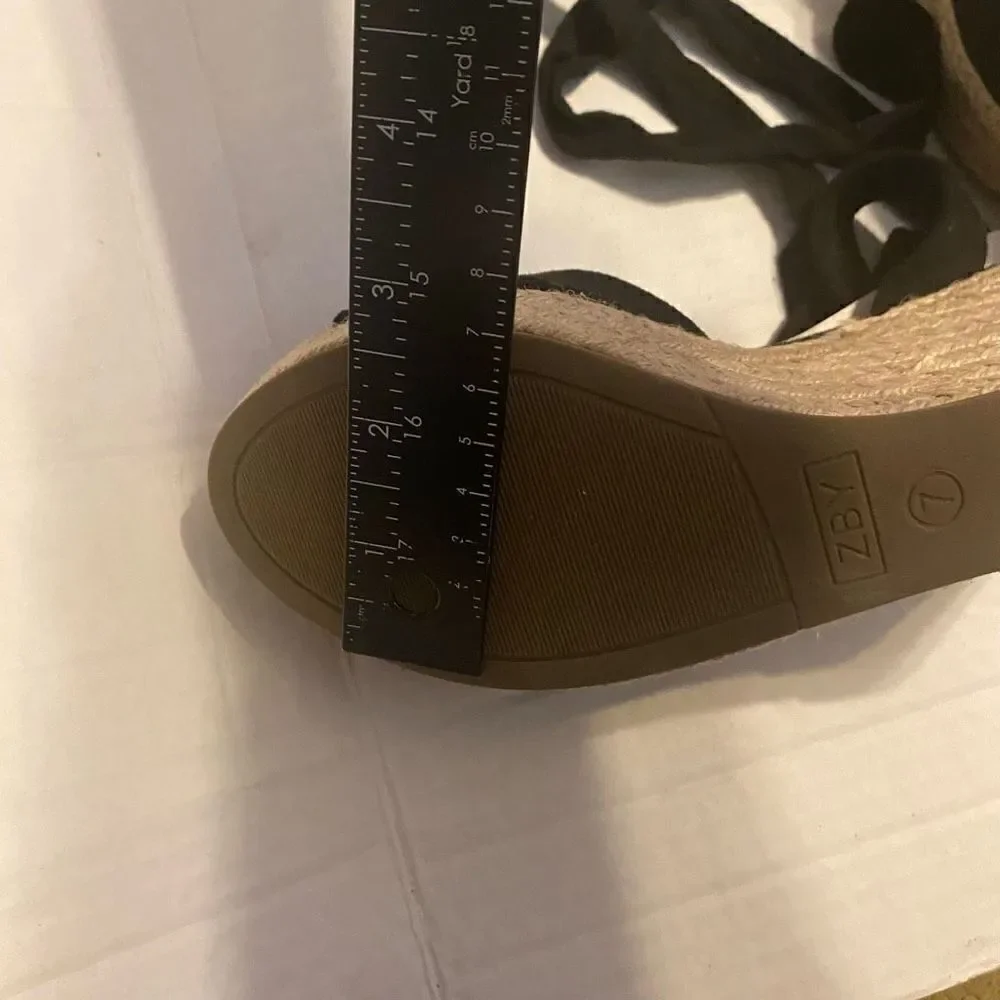 LIYUANDIAN Women’s Platform Espadrilla With Ankle‎ Strap Buckles Size 7 New